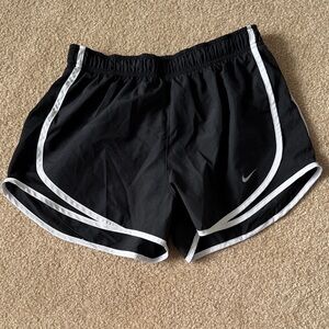 Nike Women's Black and White Athletic Shorts